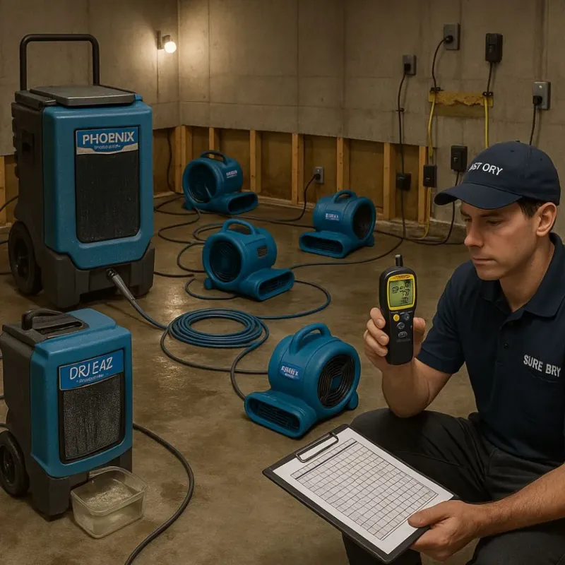 Structural Drying and Dehumidification process in Lonoke County, AR